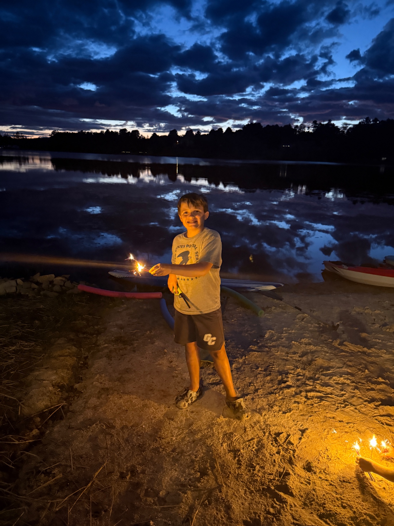 Sparklers at dusk