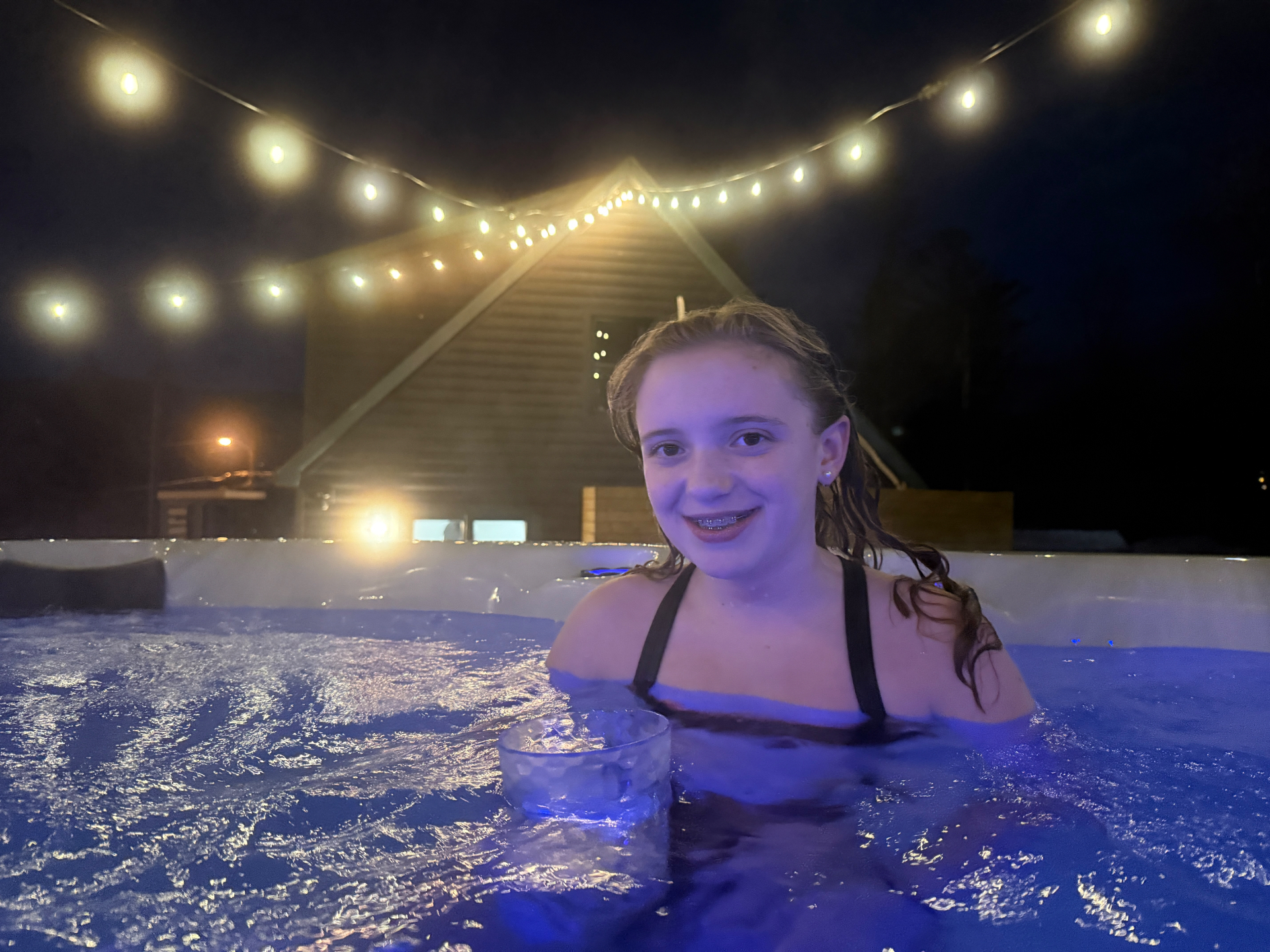 Hot tub at night